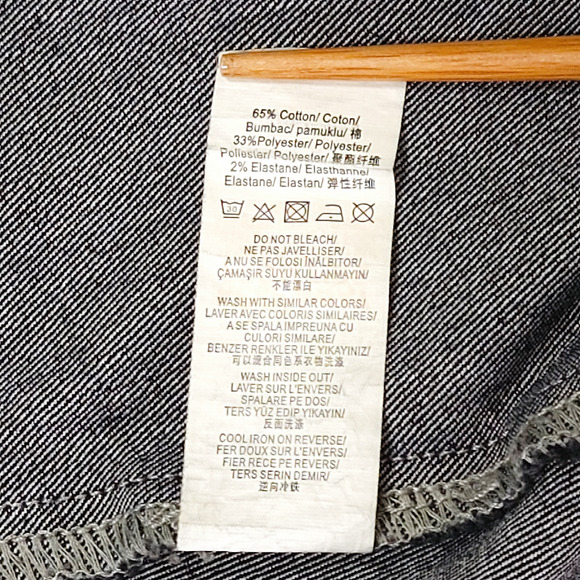 Missguided Long Sleeve Snap Up Front Mini Denim Shirt Dress Sz. 12 Black - Picture 9 of 12